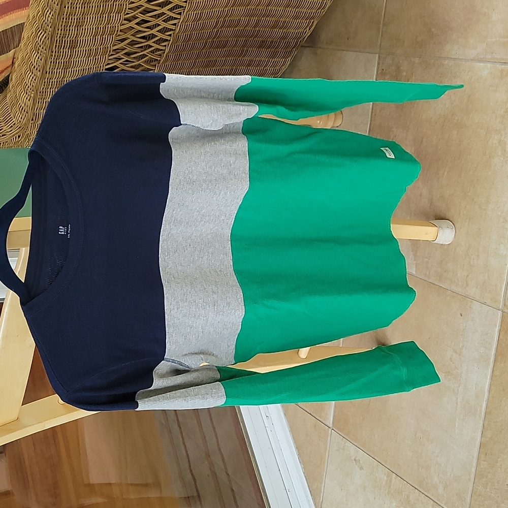 Gap navy/gray/green waffle weave 14/XXL